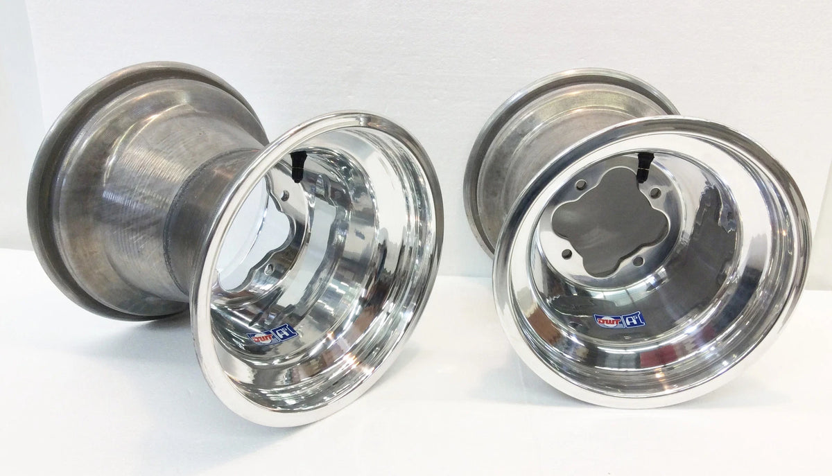 2X DWT Polished A5 Rolled Lip ATV Rear Wheels for Honda TRX 250R 450R (10")