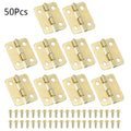 50Pcs 18x16mm Gold Hinges for Wooden Box, Toolbox, Jewelry Box