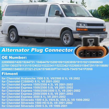 Set of 1 Alternator Connector for Chevrolet Avalanche 1500 (2002) 22690880