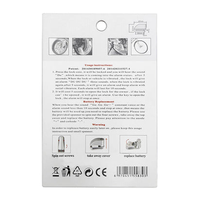 Stainless Brake Disc Lock for Motorcycle with Electronic Alarm