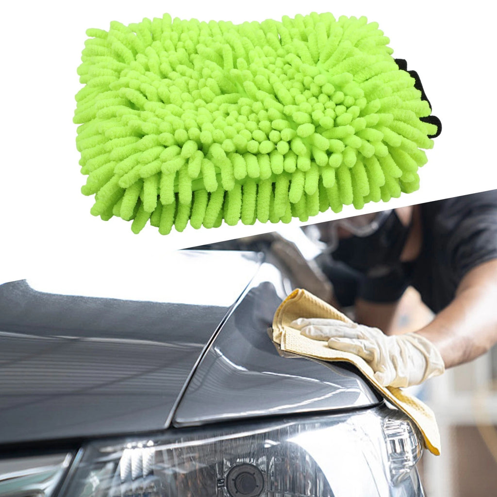 2X Chenille Microfiber Car Washing Gloves for Motorcycle Use