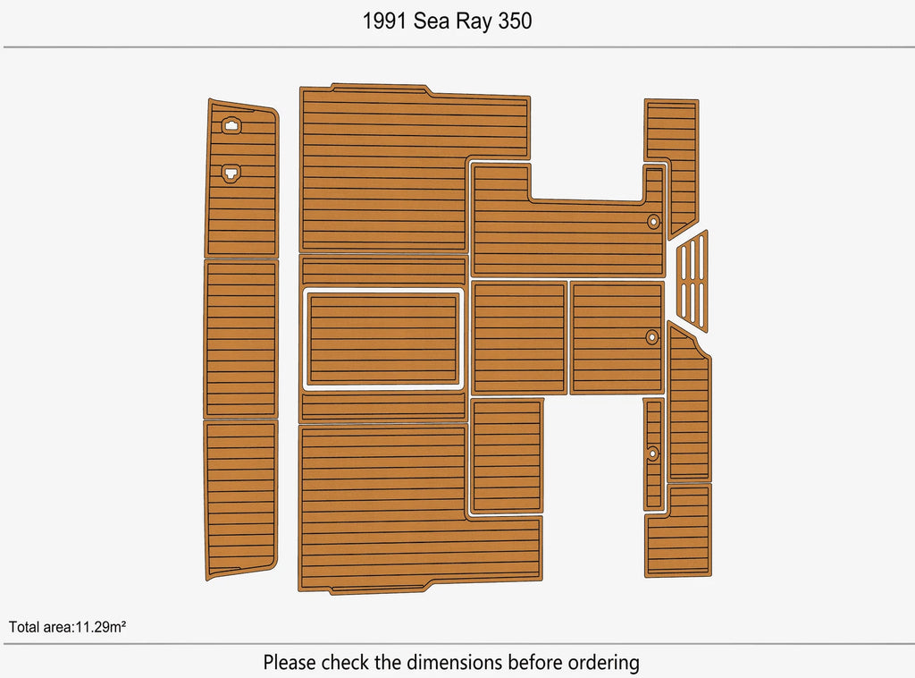 EVA Pads for Sea Ray 350 Boat (1991) - Swim Platform Cockpit Flooring Mat