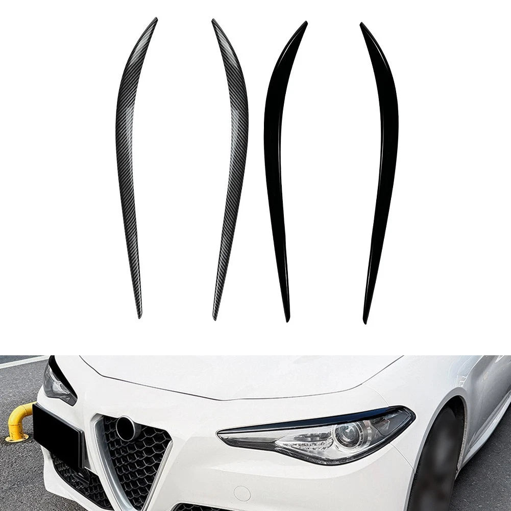 Eyelid Cover Eyebrow Trim for Alfa Romeo Giulia (2015–2024) ABS Black