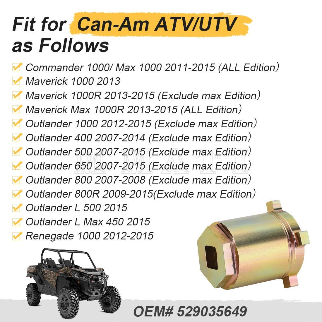 Pinion Gear Removal Tool for Can-Am Commander Maverick Outlander Renegade 1000