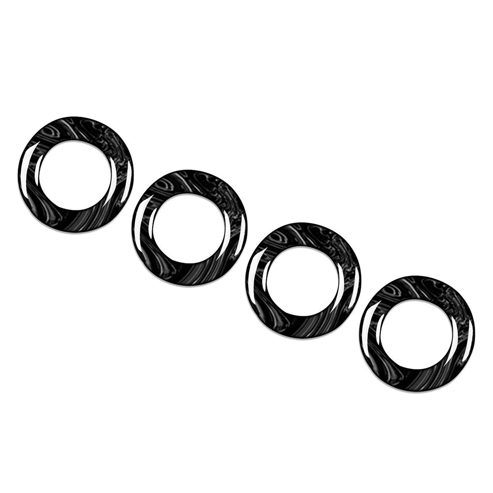 4 Pcs Marbling Interior Door Lock Pin Cover Ring For Benz C Class W205 2015-2021