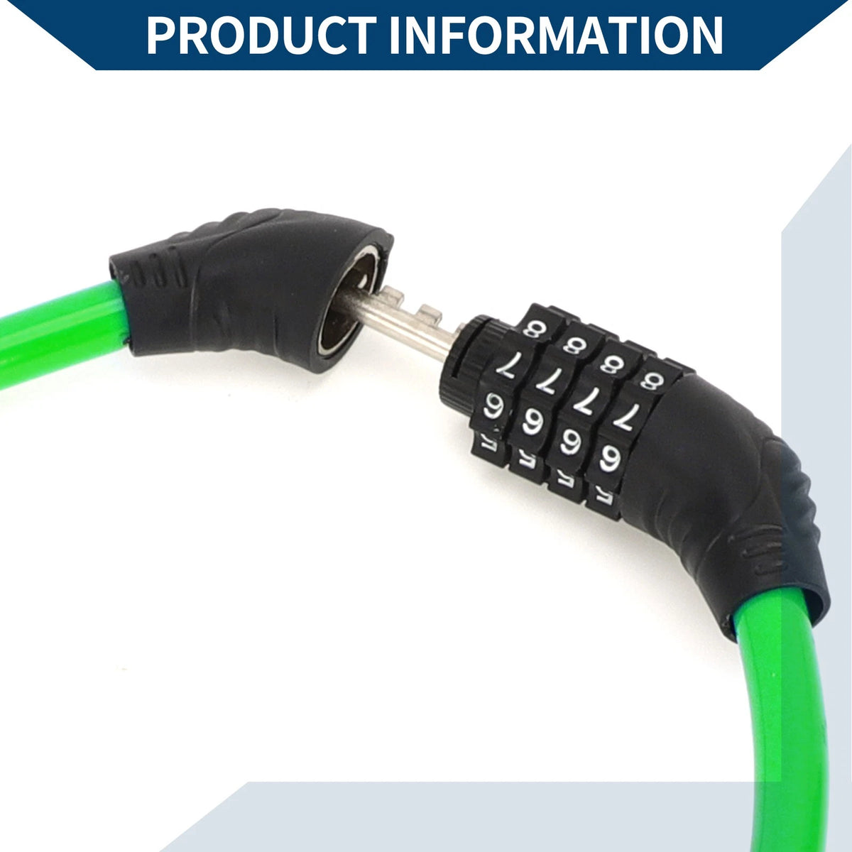 Resettable 4 Digit Combination Chain Bike Lock Security for Green Bicycle
