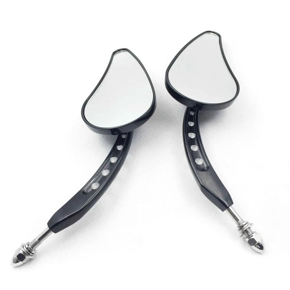Black Raindrop Side Racing Mirrors for Harley Dyna CVO (2006–2023)