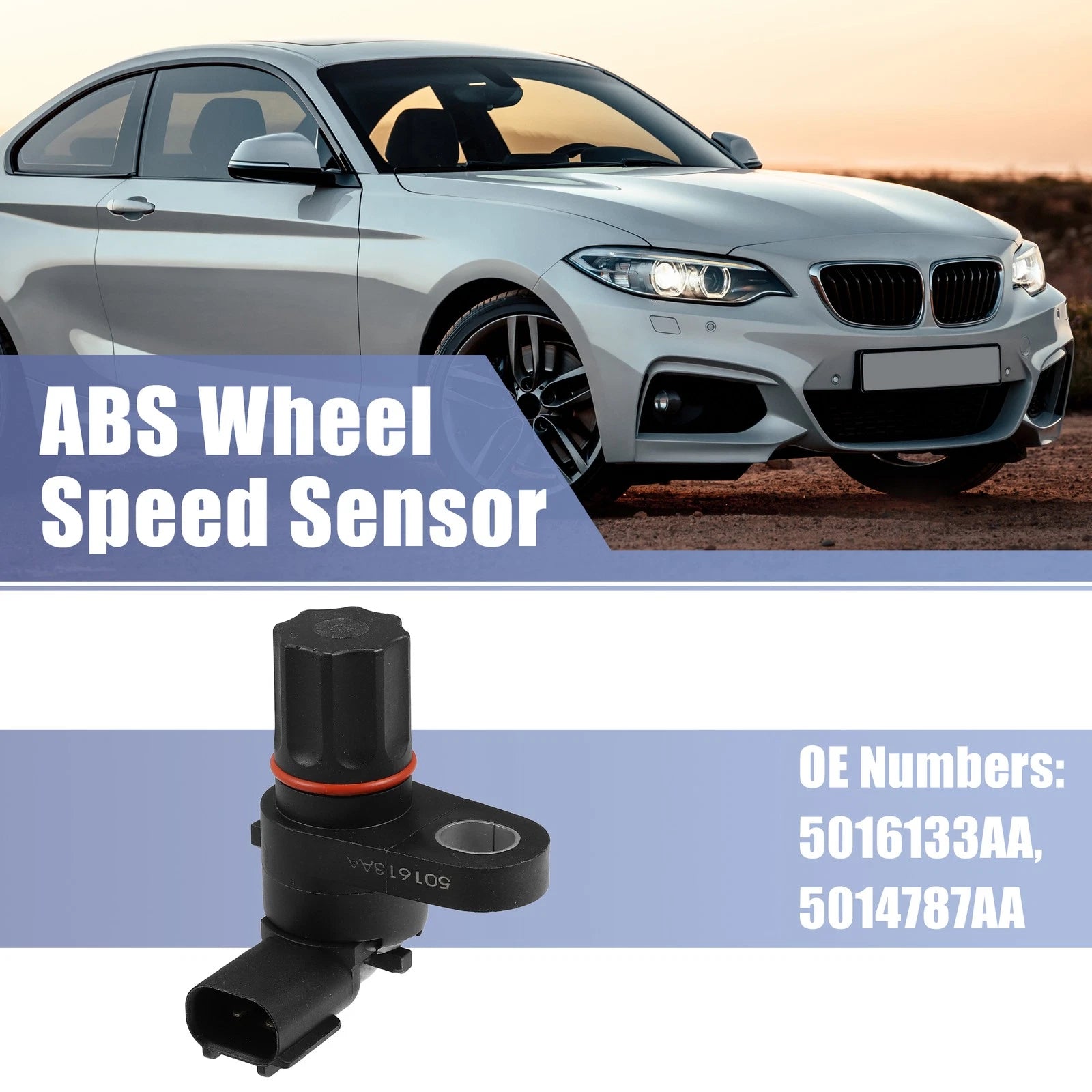 ABS Wheel Speed Sensor Rear Left Right Replacement for Ram 1500 1998–2001