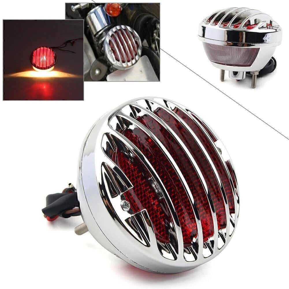 Chrome Tail Brake Light for Harley Bobber Rat Custom Chopper