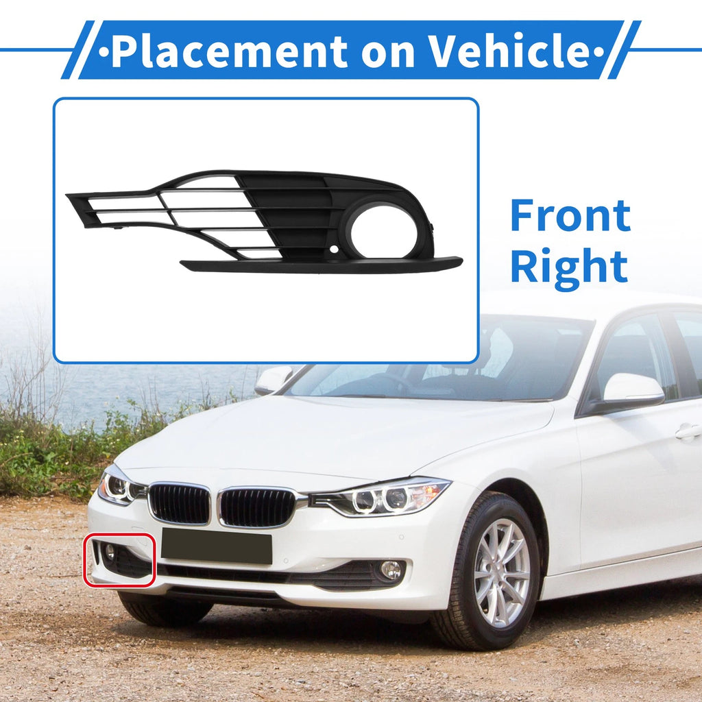 Front Right Fog Light Grille Replacement for BMW 328i (2012–2015) ABS