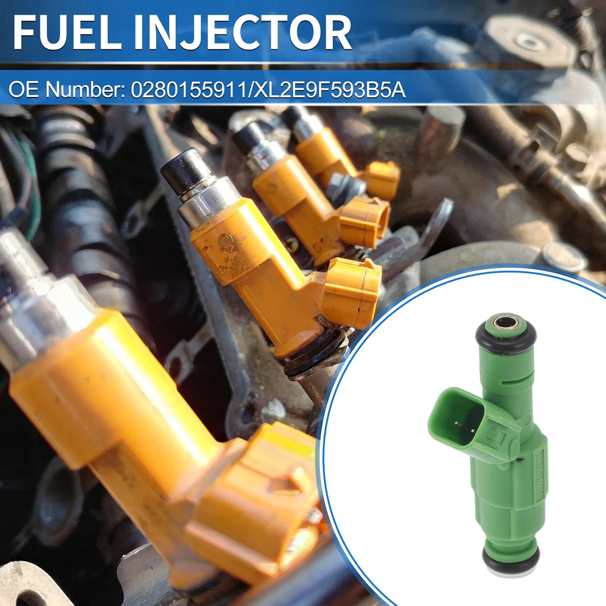 1 Pc Fuel Injector No. 0280155911/XL2E9F593B5A for Ford Contour 1998-2000