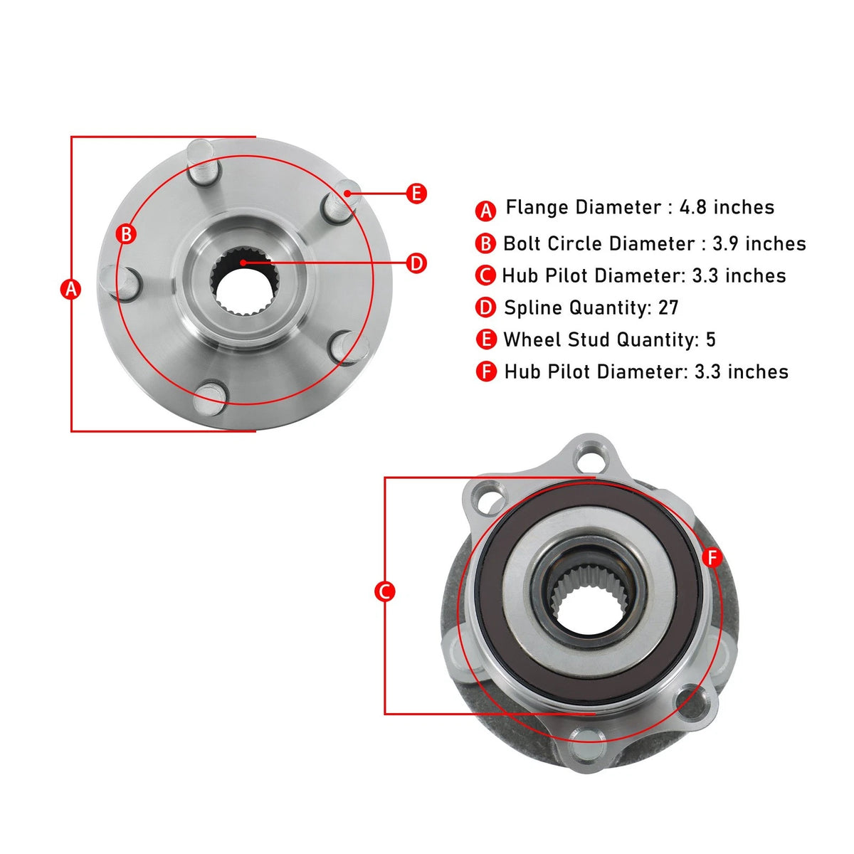 Rear Wheel Hub Bearing for Subaru Forester Impreza Crosstrek (2014–2018)