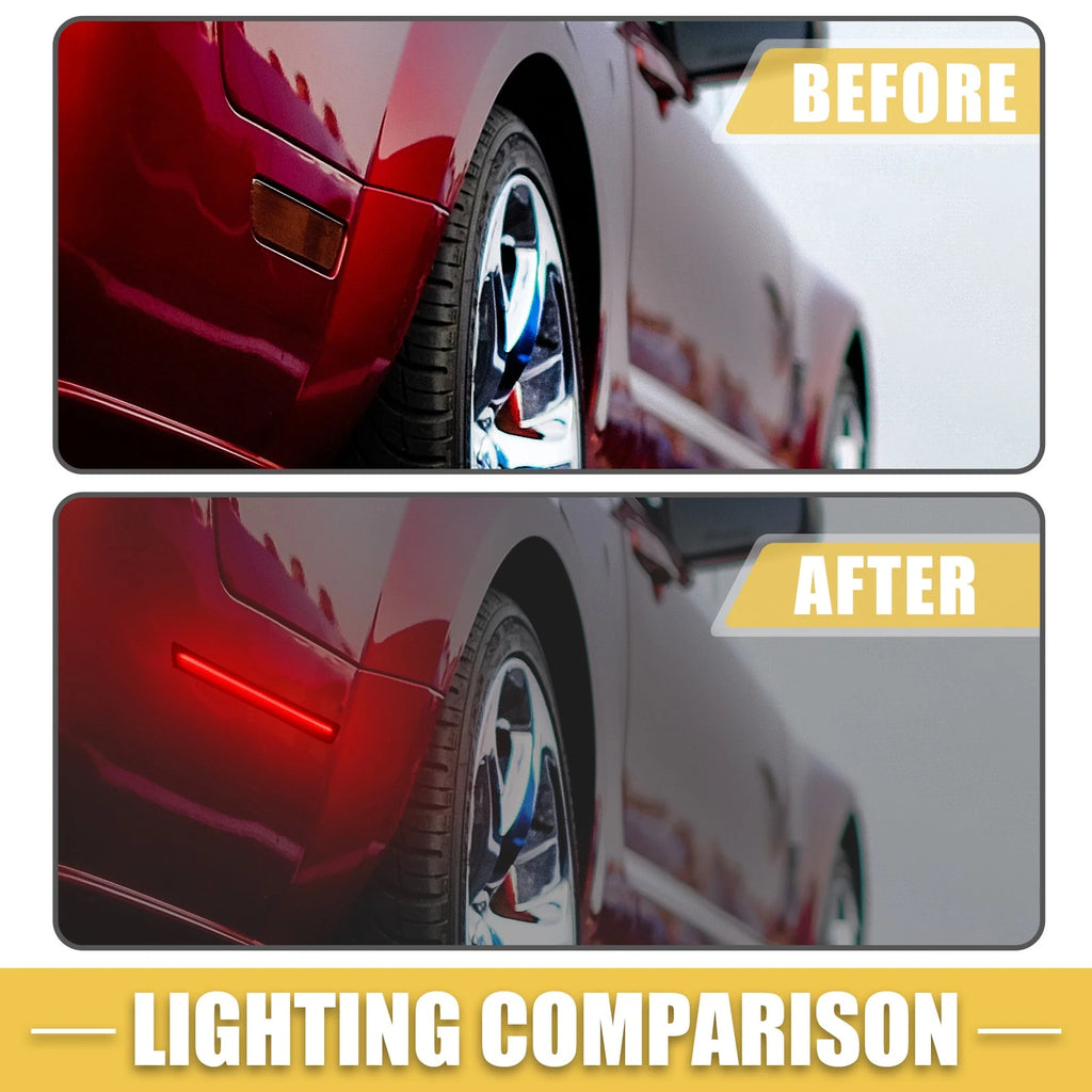 LED Side Marker Light Front Rear 2 Pair for Dodge Amber Red (2011–2020)