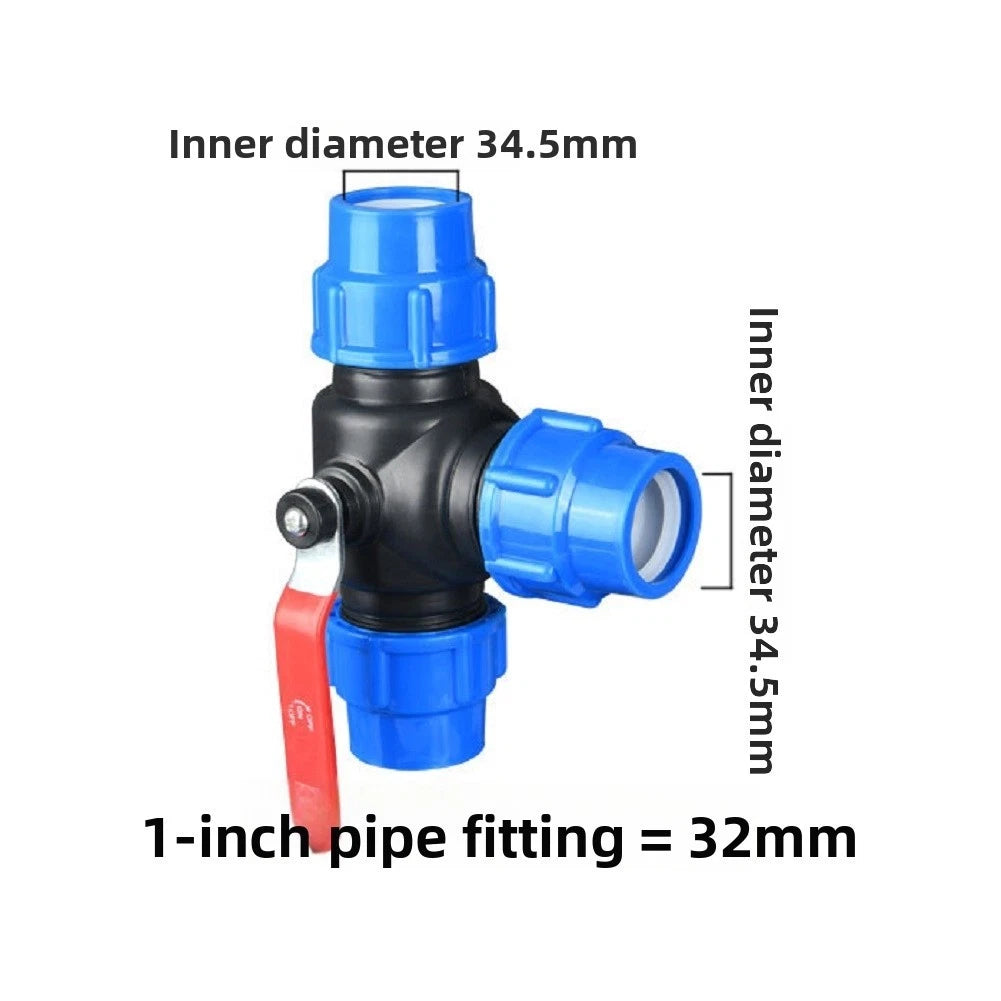 3 Way Plastic Ball Valve for PE Pipe with Clamp & Lever Operation