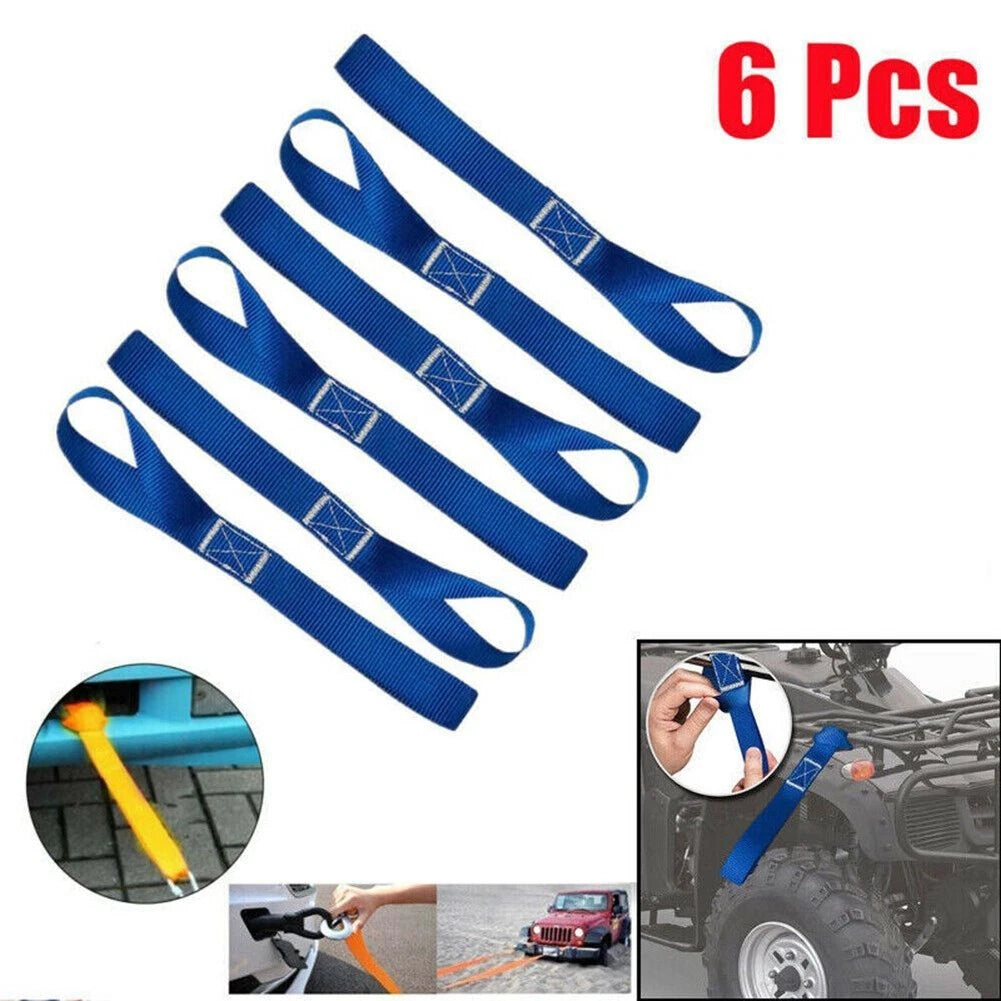 6x Blue Soft Loop Ratchet Luggage Strap Tie Down Straps Motorcycle Motorbike