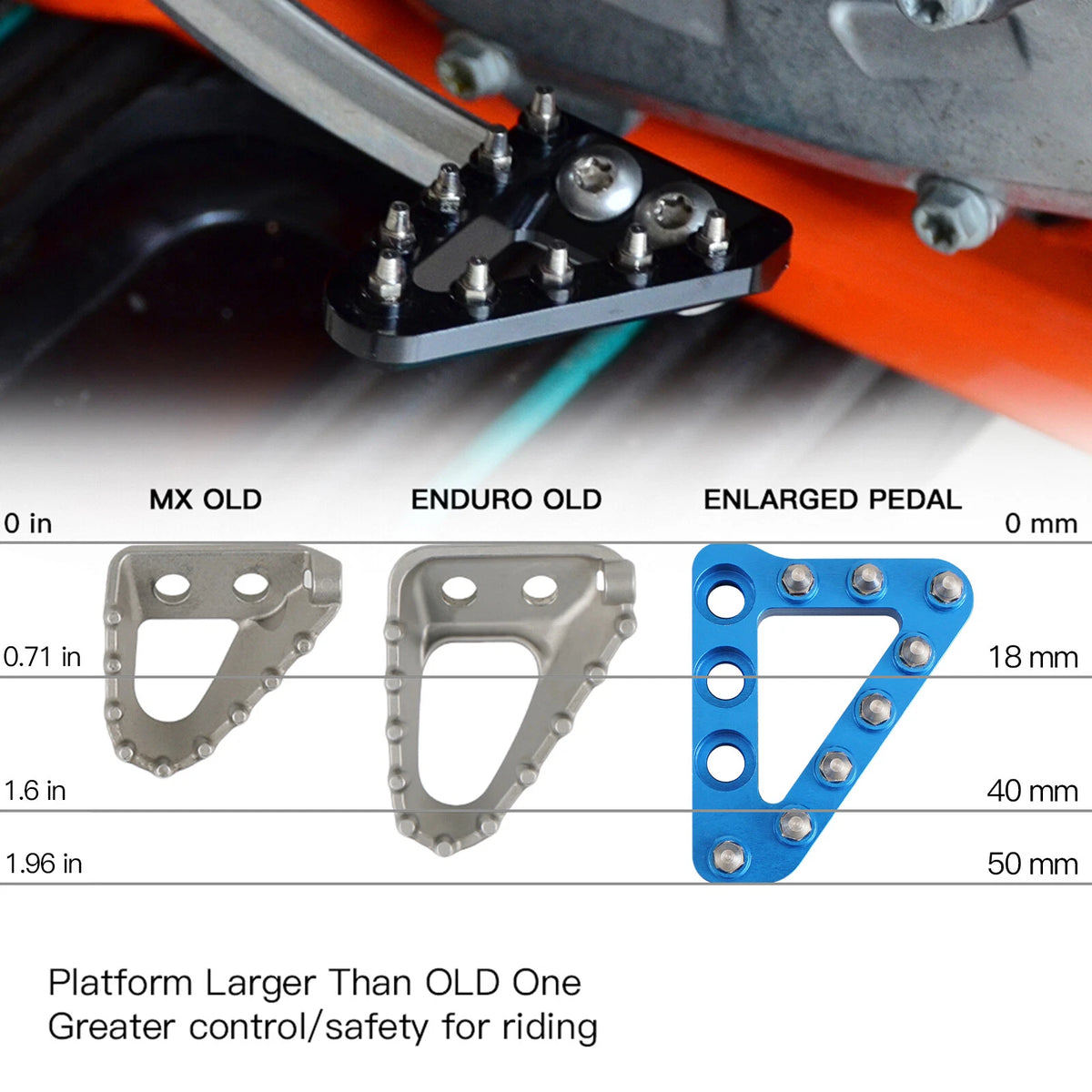 Rear Brake Pedal Step Plate Tip for Sherco SEF-R 250 300 450 (2015–2019)