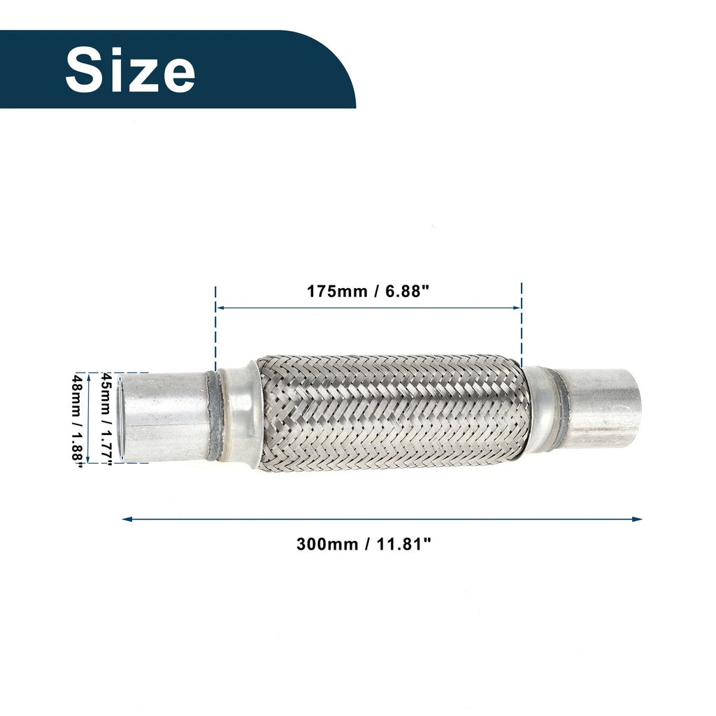 Exhaust Flex Pipe 1.88 Inch OD for Universal Applications (1Pc)