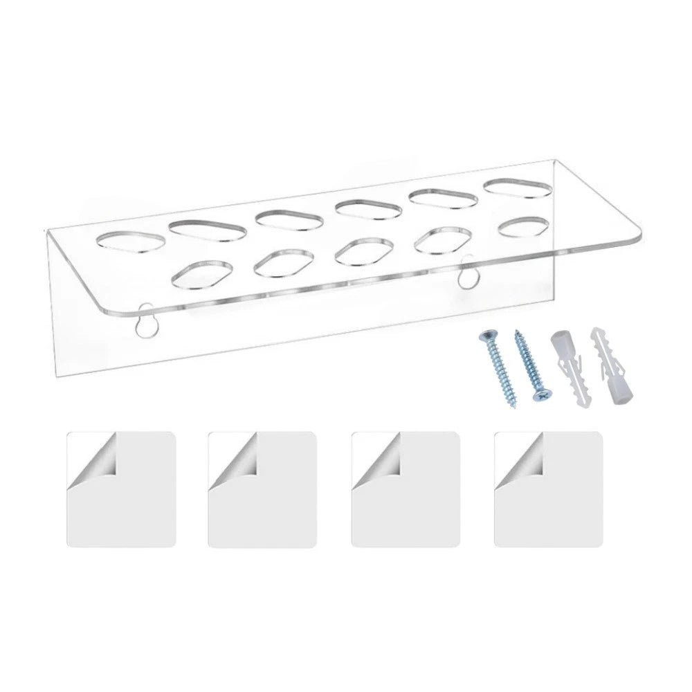 Acrylic Wall Mount Scissor Holder for Barber Tool Storage (11 Slots)