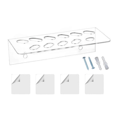 Acrylic Wall Mount Scissor Holder for Barber Tool Storage (11 Slots)