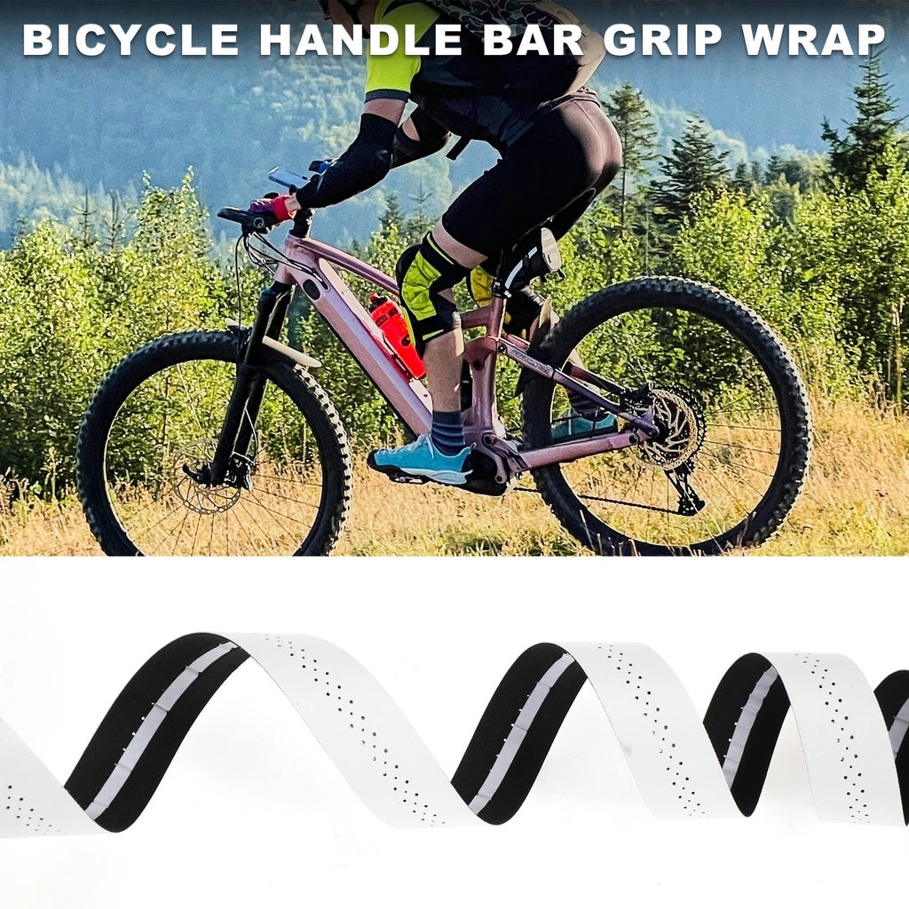 Handlebar Tape with Hole Non-Slip for Bike Bicycle Handlebar Grip White 1 Pair (—)
