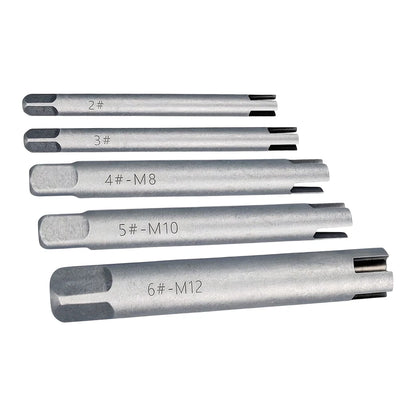 5Pcs M5M12 Broken Tap Extractor Set for Screw Removal