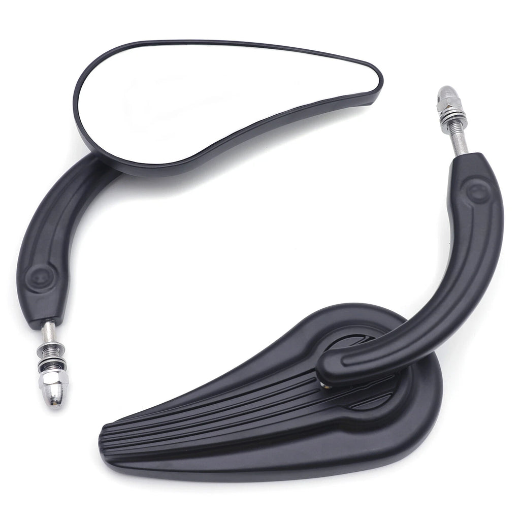 Flame Side Mirrors for Harley (1984–2014) - Black