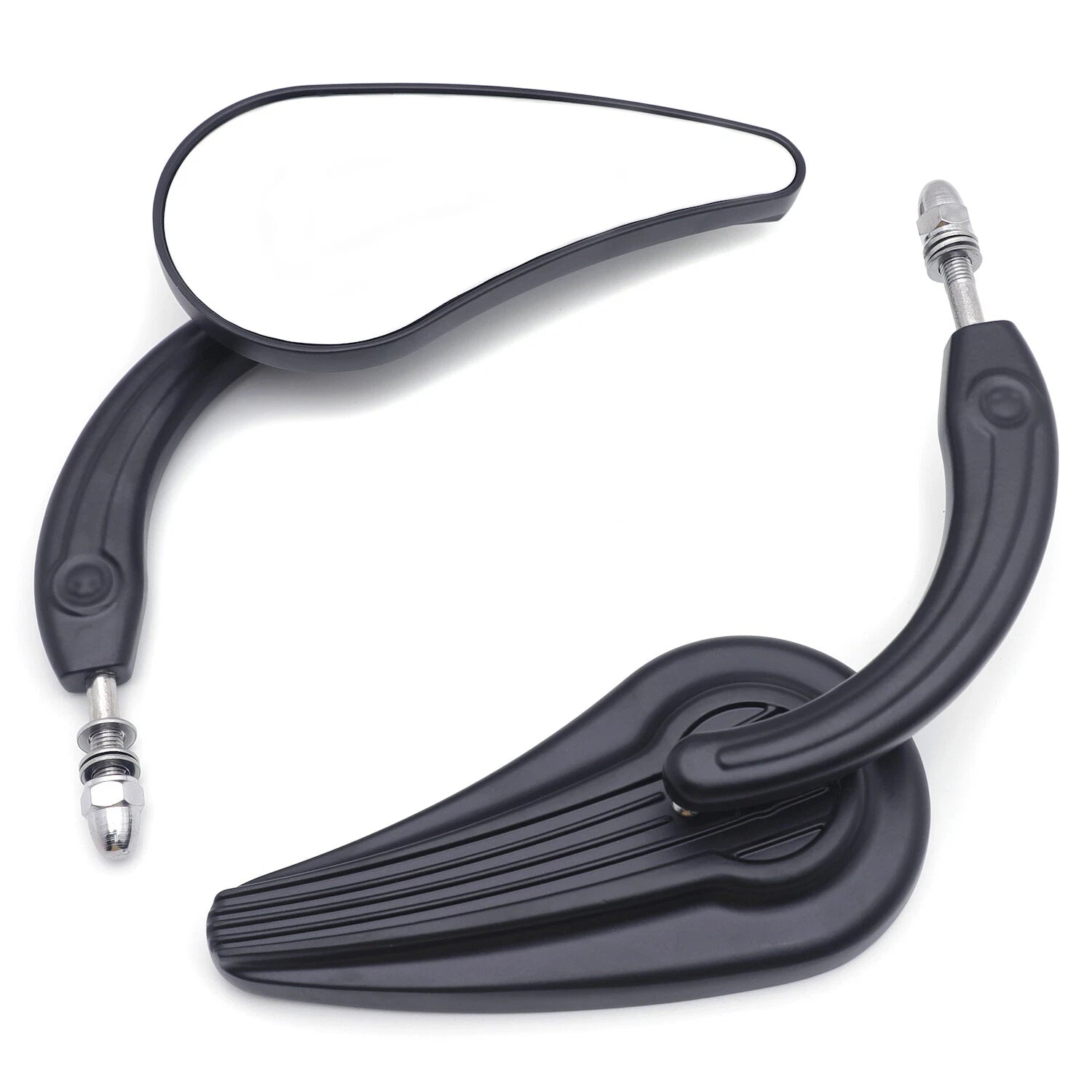 Flame Side Mirrors for Harley (1984–2014) - Black
