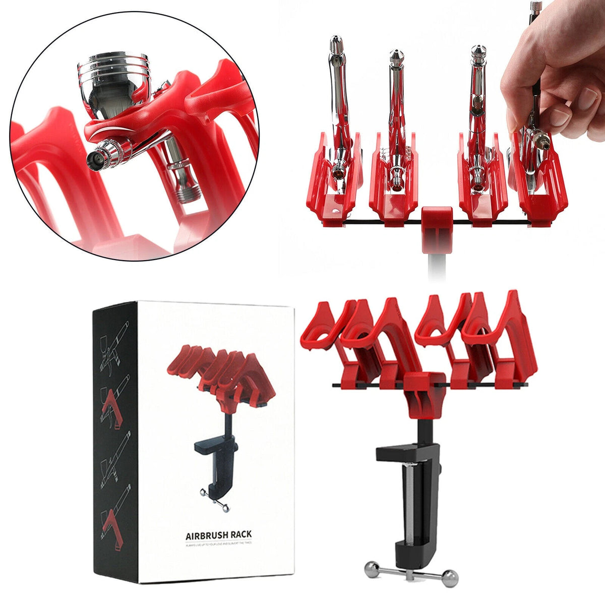 Adjustable Airbrush Rack Holder for Model Craft Tool (360°)