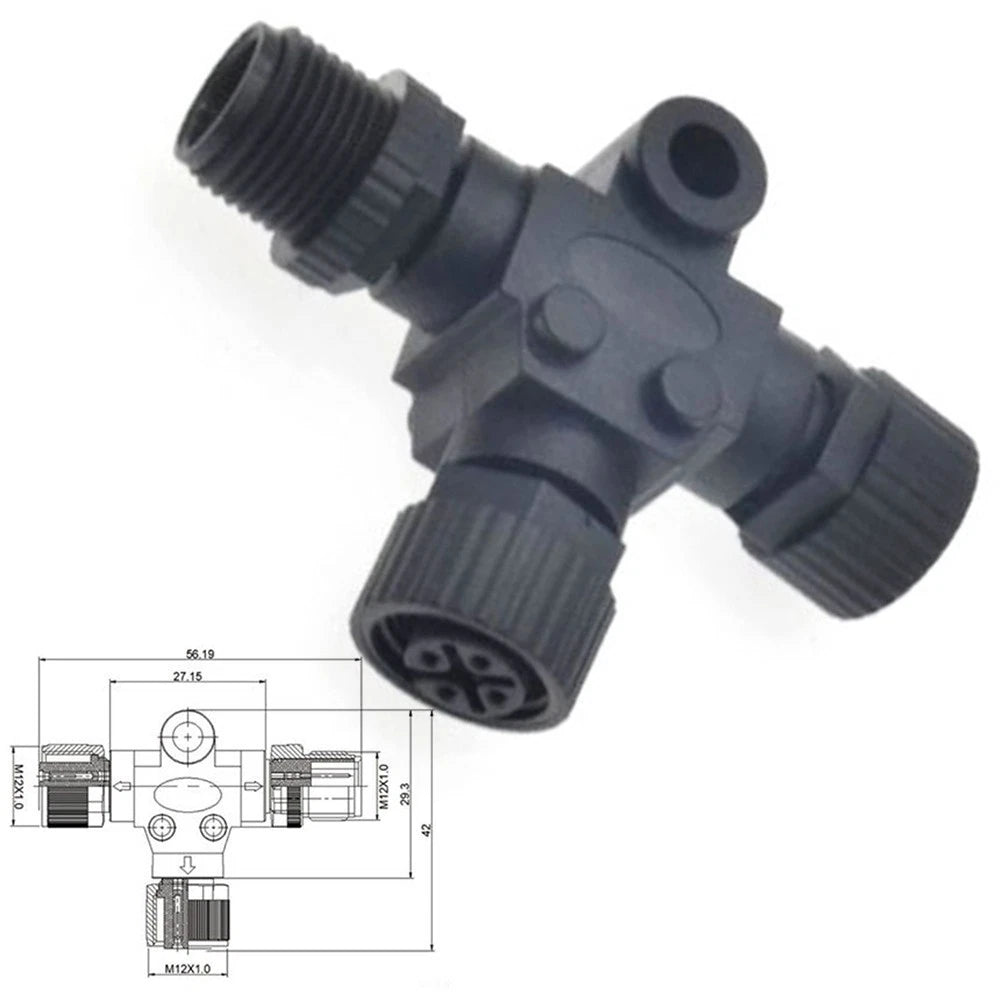 NMEA 2000 T Splitter Connector for Marine Use (Waterproof Plastic Brass)