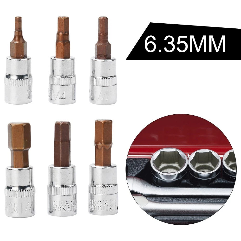 Set of 6 Hex Screwdriver Bits H3-H8 for Workshop Equipment