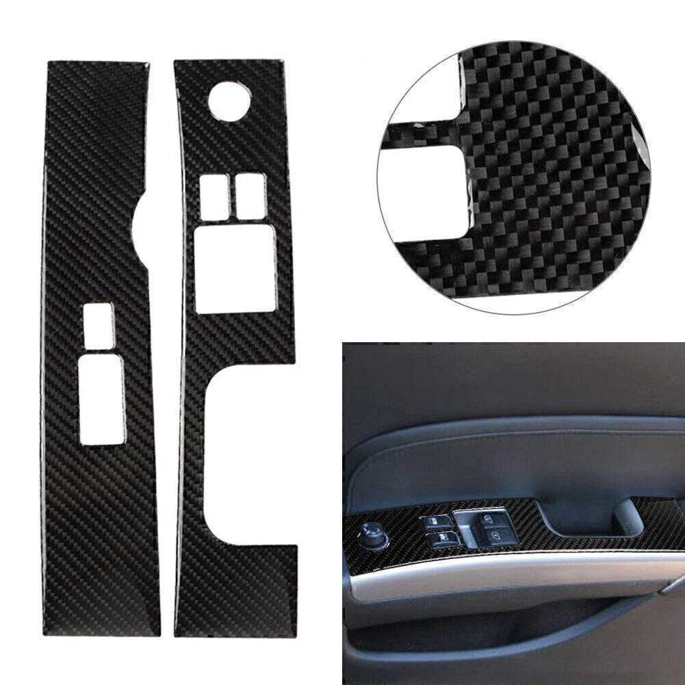 2X Carbon Fiber Interior Window Switch Panel Cover Trim for Nissan 350Z (2006–2009)