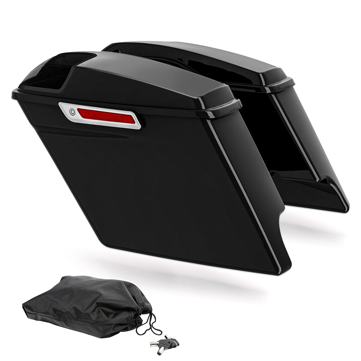 5" Stretched Hard Saddlebags with Speaker Grills for Harley Touring (1993–2013)