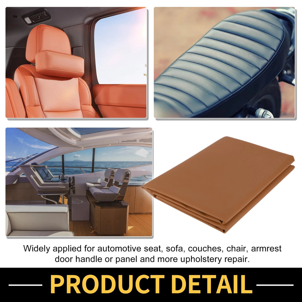 Leather Repair Patch for Car Seat Sofa Trim (72" x 54", Brown)