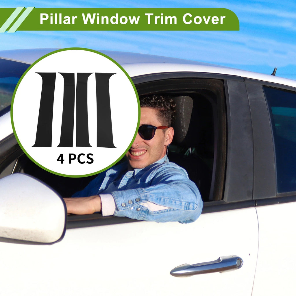 4 Pcs Pillar Window Trim Replacement for Chevy Suburban (2007–2013) Black