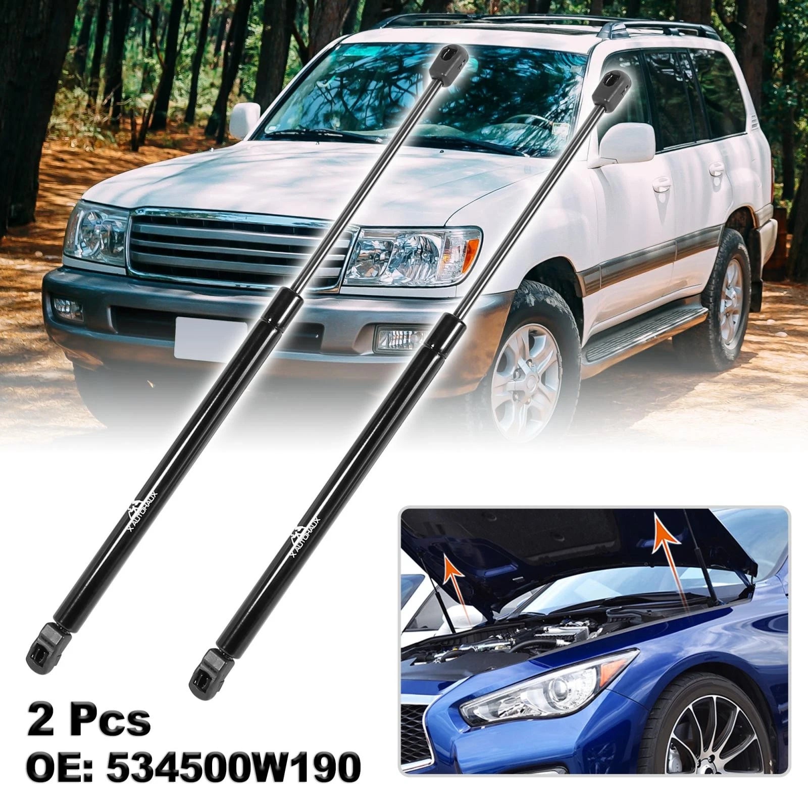 2pcs Front Hood Lift Supports Struts Shocks for Toyota 4Runner (2003–2004)