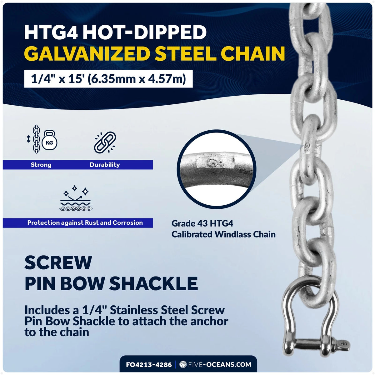 Windlass Anchor Kit 9 lb with 1/2"x100' Rope & 1/4"x15' Chain for Boats