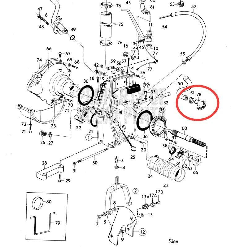 Water Intake Hose Connector & Gasket for Volvo Penta (Rplcs 832846 814356 18-2778)