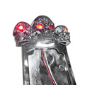 Chrome Side Mount License Plate Frame with Skull LED Brake Tail Light