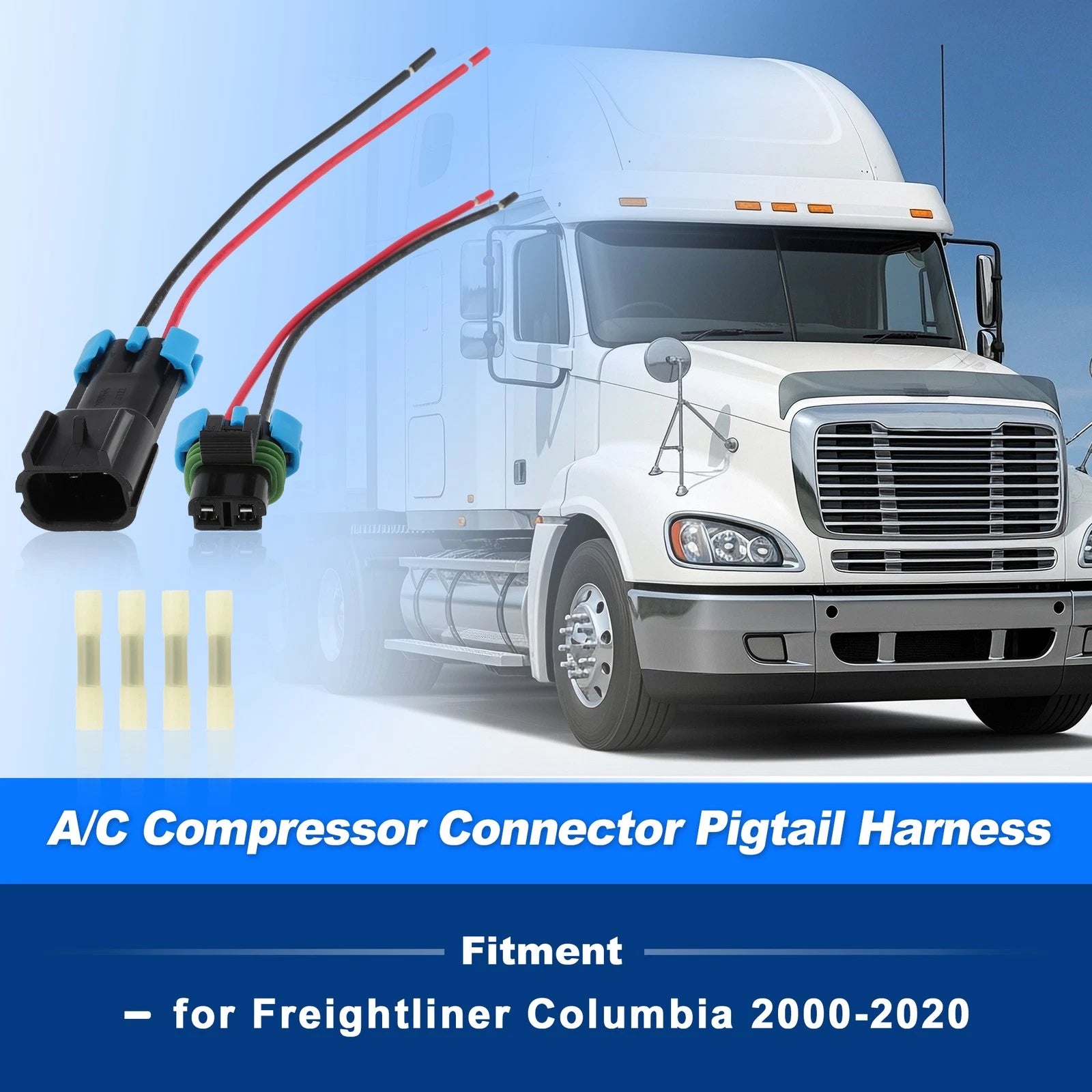 A/C Compressor Connector Pigtail Harness for Freightliner Columbia (2000–2009)