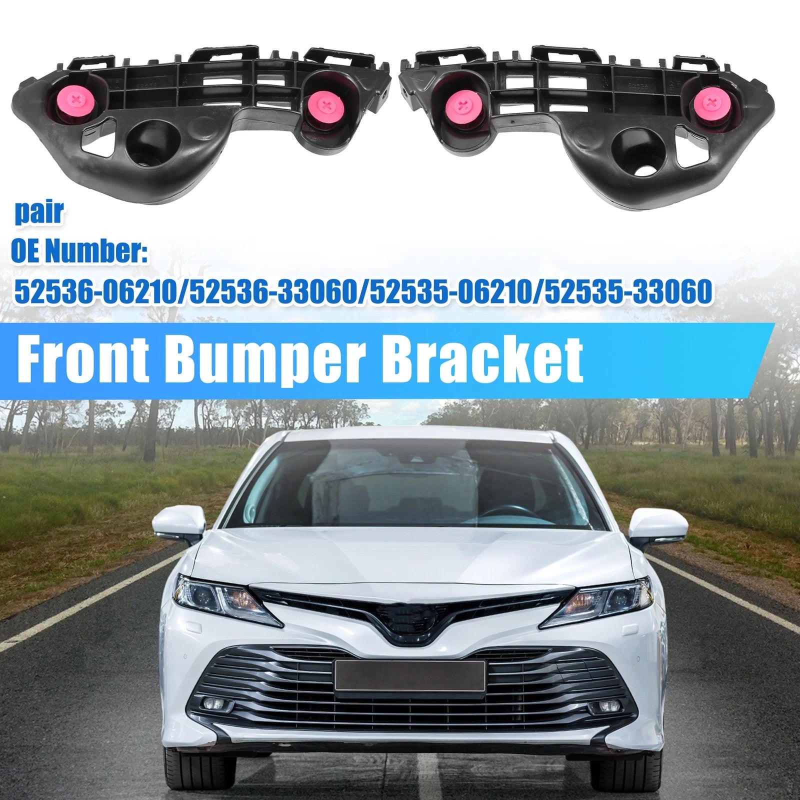 Bumper Bracket Pair Side Retainer Replacement for Toyota Camry Hybrid LE (2020–2020)