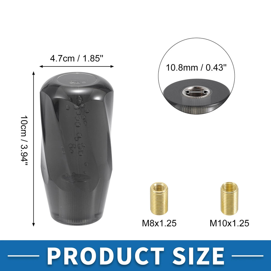 Shift Knob for Universal Fit (10cm, Black, 2 Adapters)