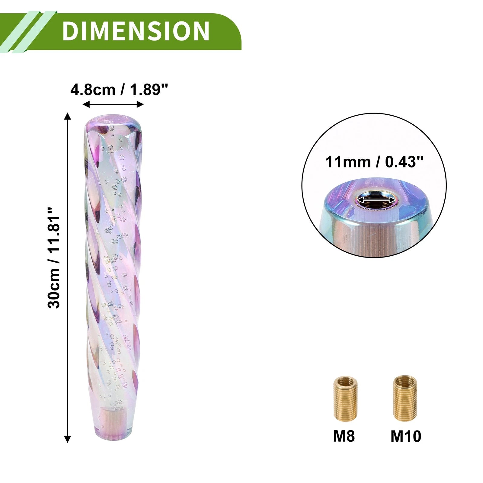 Crystal Shift Knob with 2 Adapters for Universal Fit (30cm)