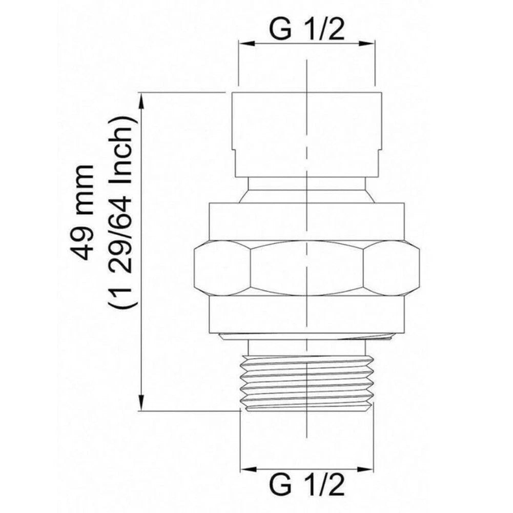 Shower Arm Ball Joint Adapter for Bathroom (Adjustable Chrome)