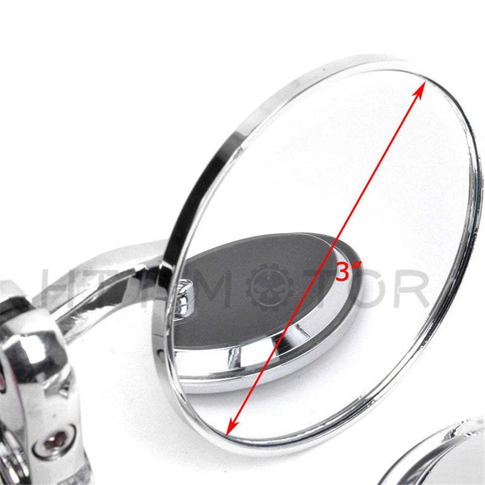 Chrome Round Handlebar End Mirrors for Honda Grom125 (2014–2020)