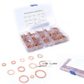 280pcs Solid Copper Crush Washers Assorted Seal Flat Ring Hardware Kit