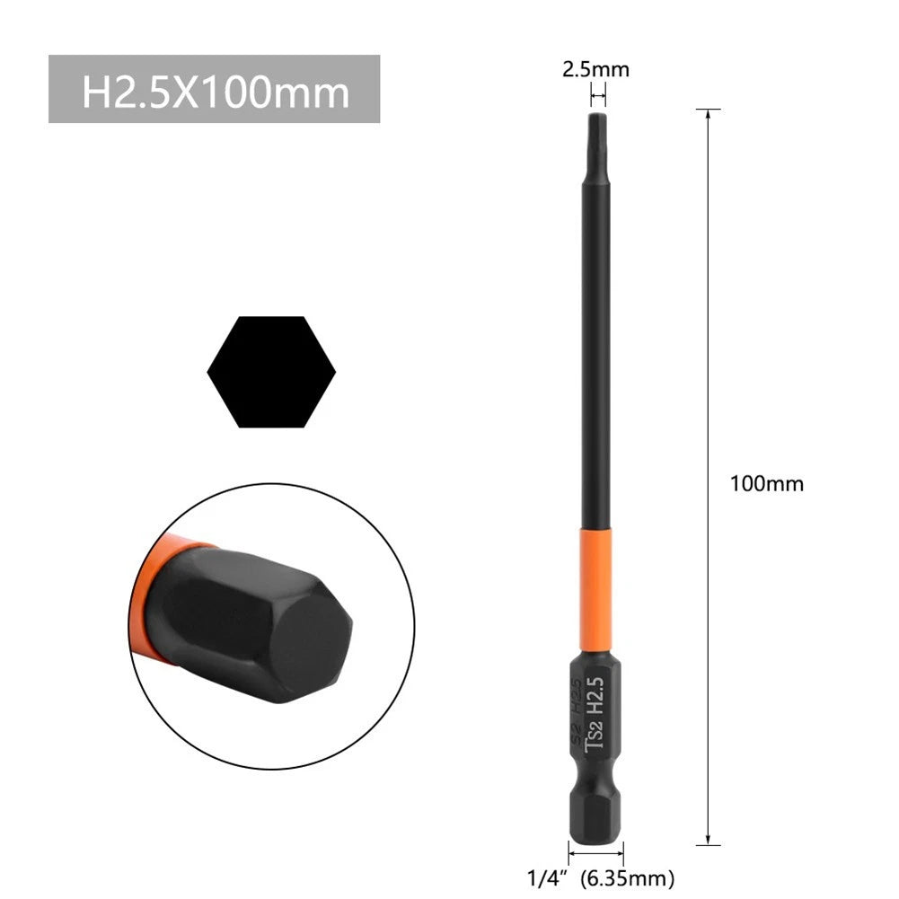 Hex Head Electric Wrench Drill Bits for Electric Screwdriver (100mm)