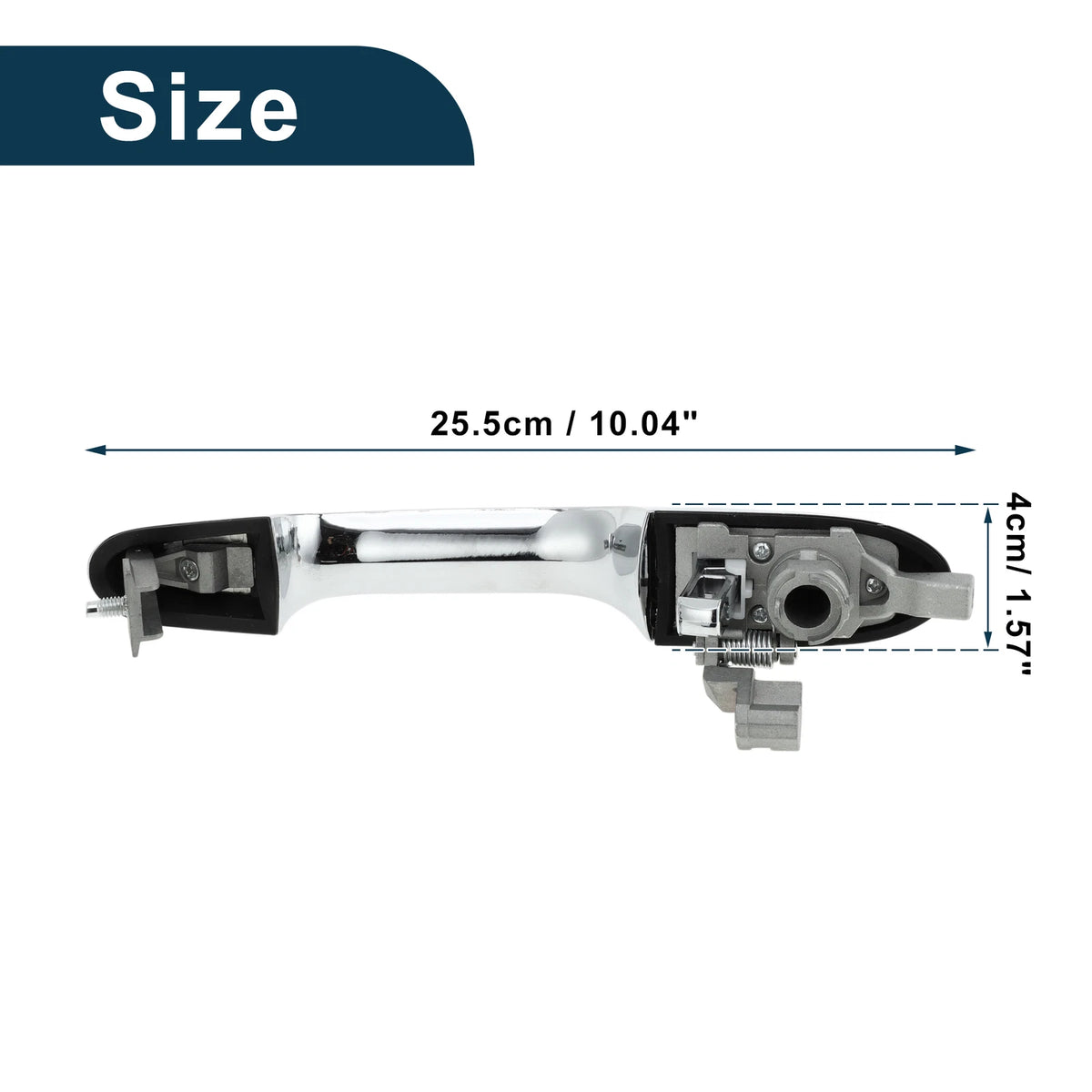 Front Left Exterior Door Handle for Fiat 500 (2007–2016) No. 735592026 Silver Tone