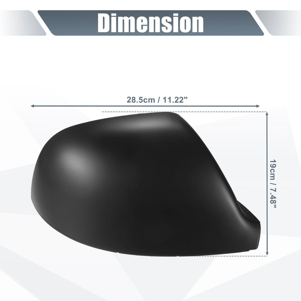 Right Side Mirror Cover Cap Matte Black Replacement for Volkswagen Transporter T5 T6 (2003–2015)
