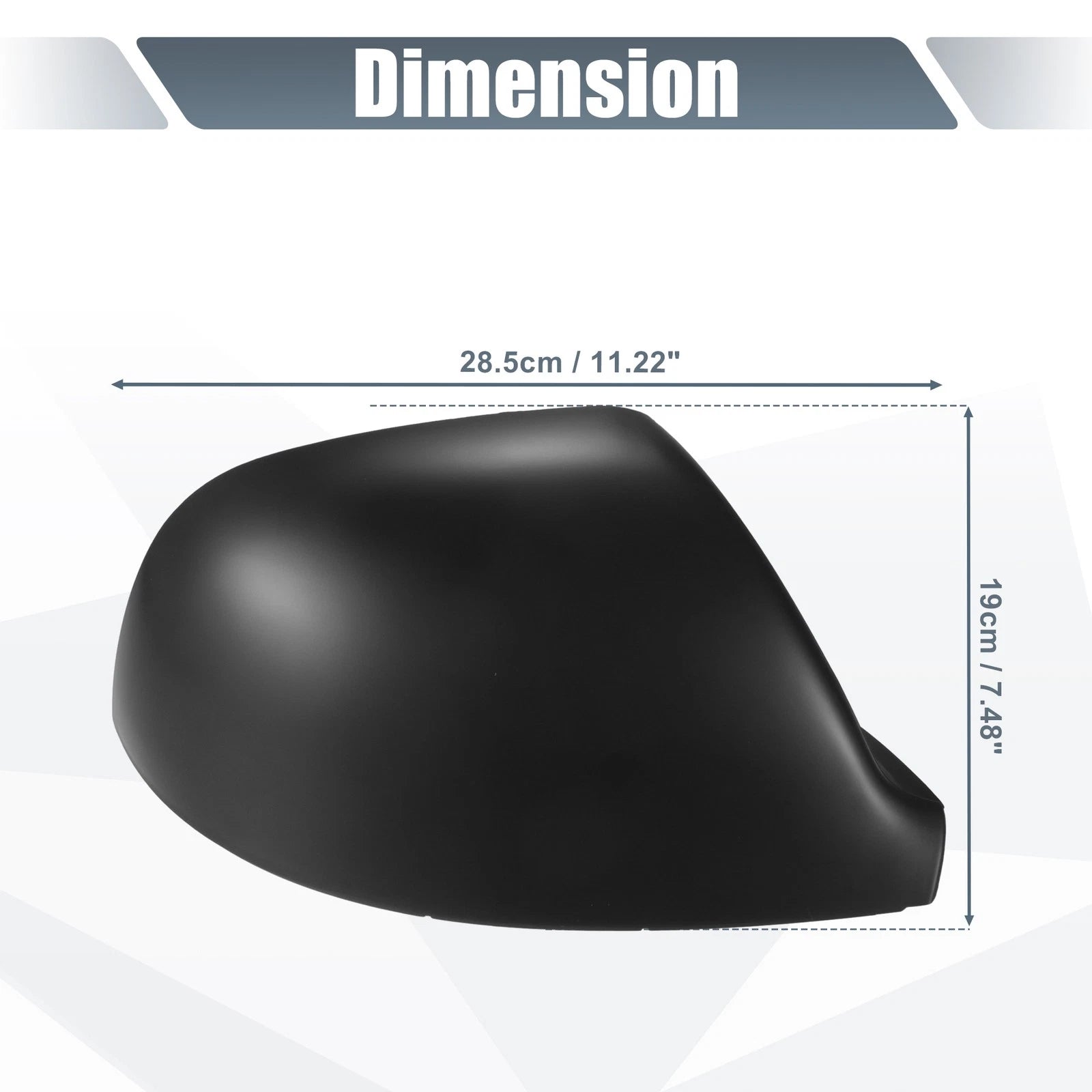 Right Side Mirror Cover Cap Matte Black Replacement for Volkswagen Transporter T5 T6 (2003–2015)