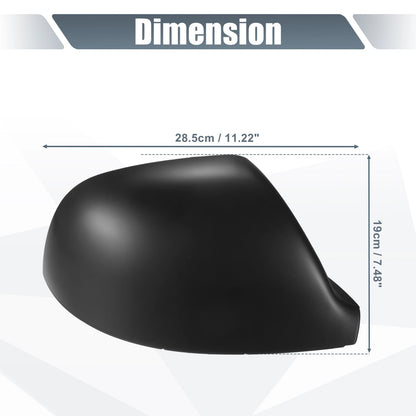 Right Side Mirror Cover Cap Matte Black Replacement for Volkswagen Transporter T5 T6 (2003–2015)